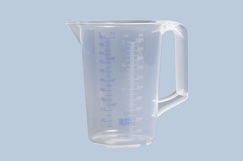 hünersdorff Transparent measuring jug, Plastic, Transparent/Blue, 1 L - Image 4