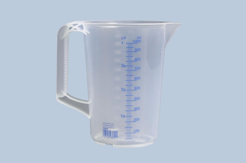 hünersdorff Transparent measuring jug, Plastic, Transparent/Blue, 1 L - Image 2