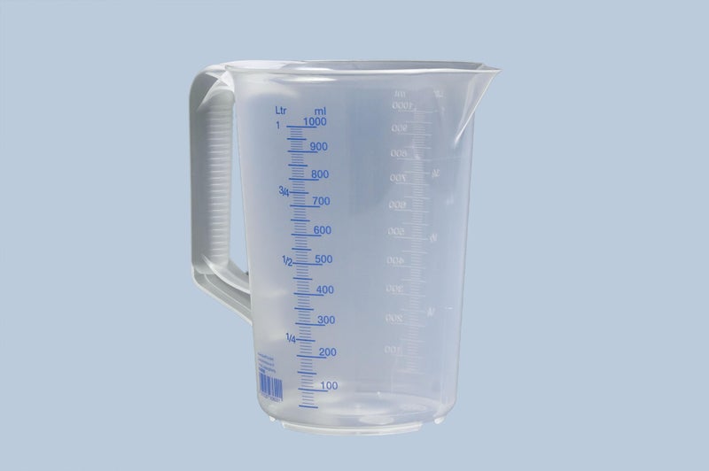 hünersdorff Transparent measuring jug, Plastic, Transparent/Blue, 1 L - Image 3