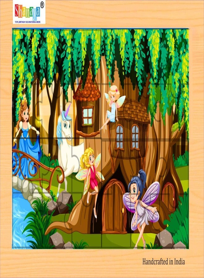SHANAYA 36 Pieces Wooden Jigsaw Puzzle Kids Cartoon Animal Vehicle Puzzles Games Baby Early Learning Educational Toys for Children 2 Sided Puzzle - Princess & Unicorn - Image 3