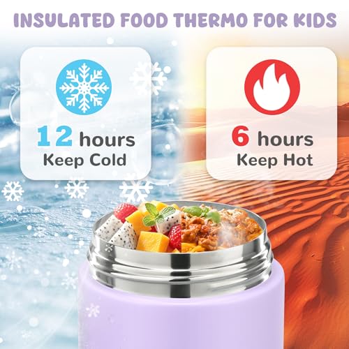 Zenvory 10oz Soup Thermo for Hot Food Kids Insulated Food Jar Container with Spoon Width Mouth Stainless Steel Leak Proof Thermo Lunch Box for School Travel - Image 5
