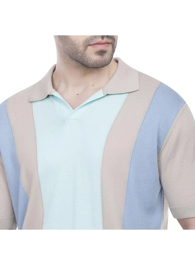 كوب قميص بولو منسوج بأكمام قصيرة
