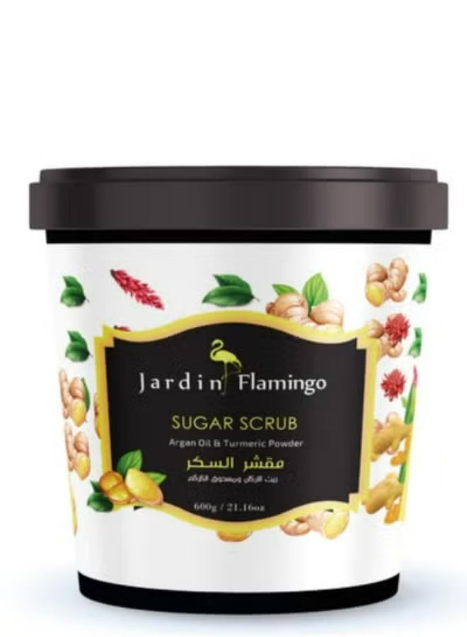 Jardin Flamingo Sugar Scrub Argan Oil and Turmeric Powder 600g