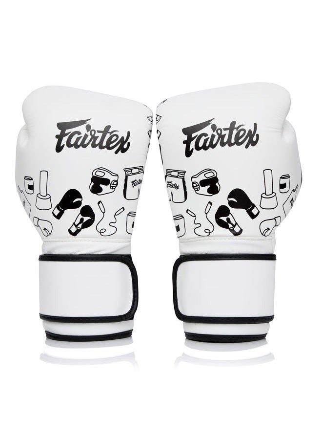 FAIRTEX BGV14 Muay Thai Boxing Microfibre Gloves for Men, Women, Kids | MMA Gloves, Kickboxing, Gym, Workout | Premium Quality, Light Weight & Shock Absorbent Boxing Gloves- (White Graffiti/14oz) - Image 4