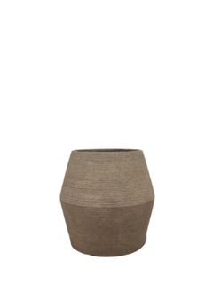 Generic 1- piece modern Humus chocolate brown Steam round Concrete Jar ( 55 x 53,5 H) (20 K)  - Image 1