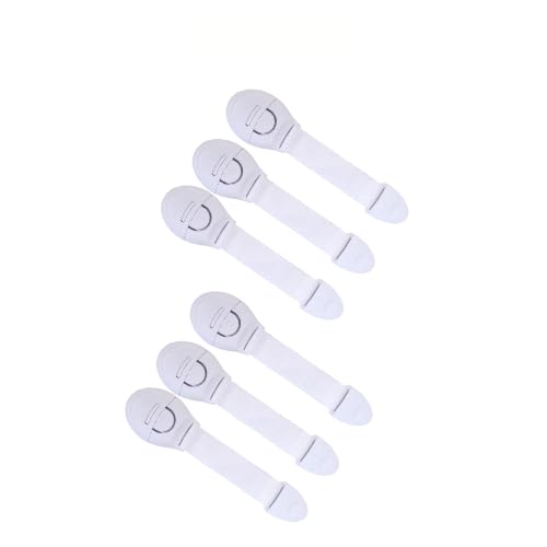 BabySafeHouse Safety Lock for Cabinet, Drawer, Fridge, Cupboard for Child & Infant Safety, Furniture Latch with 3M Adhesive (Pack of 6) (White) - Image 1