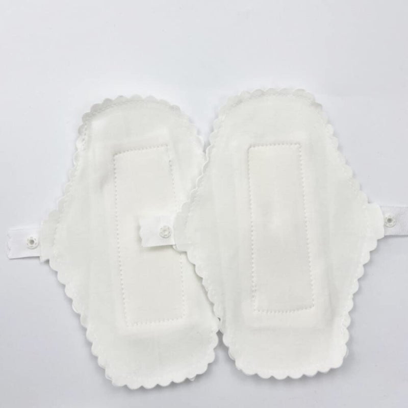 Washable Reusable Panty Liners 3 Pack Cotton Cloth Pads White - Image 4