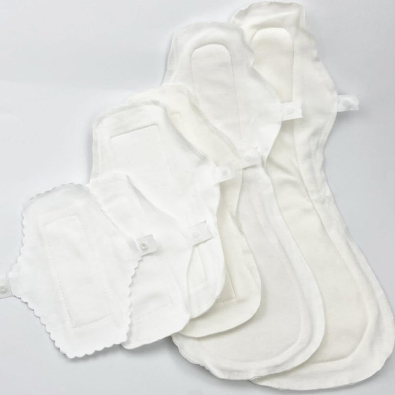 Washable Reusable Panty Liners 3 Pack Cotton Cloth Pads White - Image 5