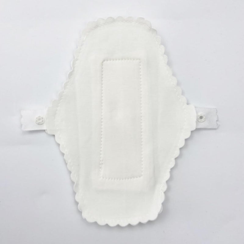 Washable Reusable Panty Liners 3 Pack Cotton Cloth Pads White - Image 3