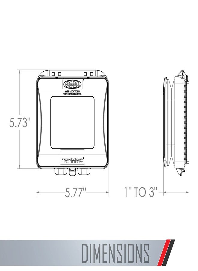 TayMac غطاء TayMac ML2500G ثنائي الفتحات مقاوم للعوامل الجوية وقابل للتوسيع شديد التحمل للاستخدام الفعلي، لون رمادي - Image 3