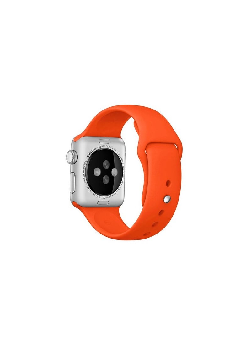 CMP - Orange Silicone Replacement Band for Apple Watch 42-49mm, Compatible with All Series (Series 9/8/7/6/5/4/SE/3/2/1) Orange Apple Watch band, silicone Apple Watch strap, replacement strap 42mm, replacement strap 49mm, water-resistant band, Apple Watch sports band, Apple Watch Series 9/8/7/6/5/4/SE/3/2/1 strap - Image 1