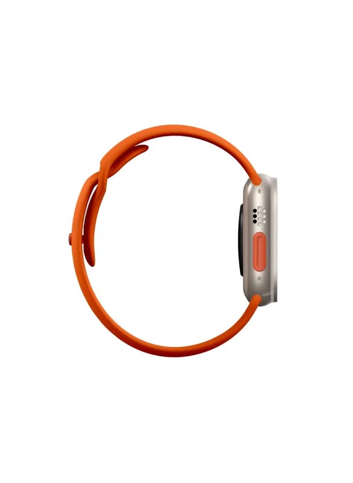CMP - Orange Silicone Replacement Band for Apple Watch 42-49mm, Compatible with All Series (Series 9/8/7/6/5/4/SE/3/2/1) Orange Apple Watch band, silicone Apple Watch strap, replacement strap 42mm, replacement strap 49mm, water-resistant band, Apple Watch sports band, Apple Watch Series 9/8/7/6/5/4/SE/3/2/1 strap - Image 1
