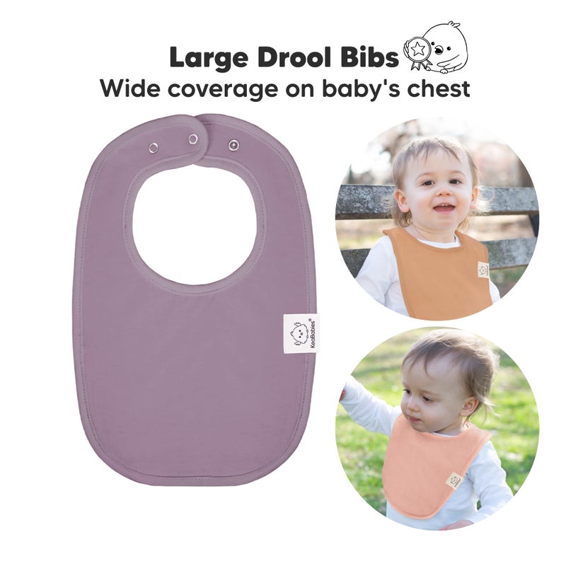 KeaBabies 8-Pack Organic Baby Bibs for Boys, Girls - Soft Cotton Drooling and Teething Bibs for Baby Girl & Boy, Extra Absorbent, Easy to Clean & Put On for Toddler, Newborn, Infant 0-24 Months (Mauve) - Image 2