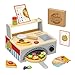 OOOK Wooden Pizza Toy Kids Pizza Counter Playset Toy Pizza Oven Montessori Pretend Play Toys with Toy Food Bake Oven Role Play Set for 3 4 5 6 Year Old Boys Girls - Image 2