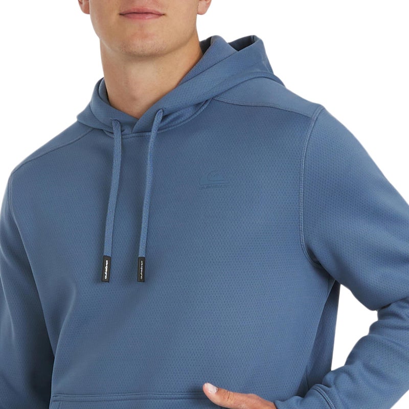 Quiksilver Men's Regular Fit Active Performance Heavyweight Jacquard Mesh and Polar Fleece Pullover Hoodie, Elemental Blue, Large - Image 2