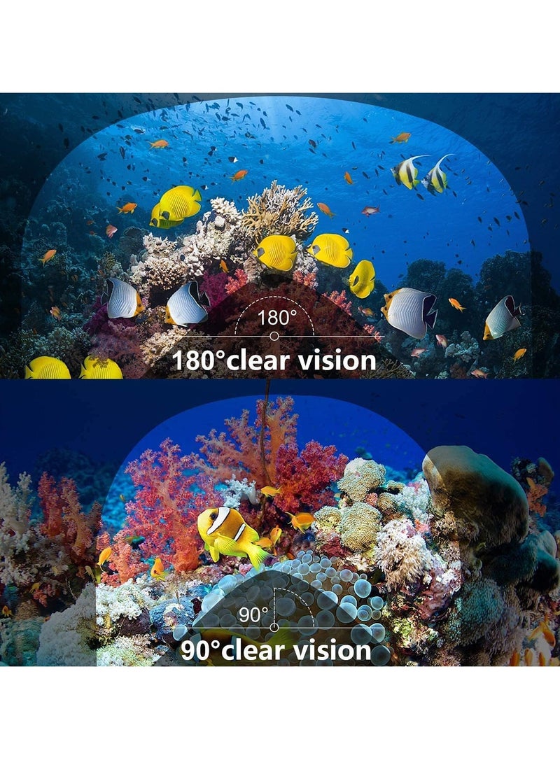 SportQ - SportQ 180 Degree Full Face Snorkeling Mask with Detachable Camera Holder, Anti-fouling, Adjustable Head Straps, Professional Snorkeling Set for Adults and Youth blueS/M - Image 1