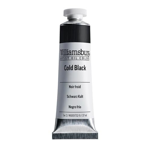 Williamsburg Artist Oil Colors by GOLDEN, Cold Black, 37 ml tube, Professional Oil Paint, Opaque - Image 1
