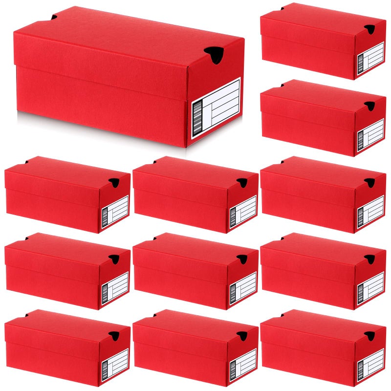Fullhawl 12 Sets Mini Shoe Gifts Boxes for Party Favors 6.1 x 3.9 x 2.5 Inches Sports Mini Sneaker Box with Editable Label for Candies Cookies Snacks(Red,6.1 x 3.9 x 2.5 Inches) - Image 1