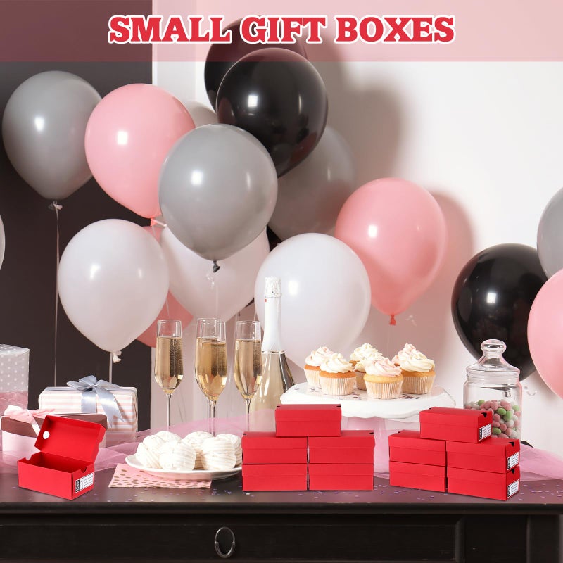 Fullhawl 12 Sets Mini Shoe Gifts Boxes for Party Favors 6.1 x 3.9 x 2.5 Inches Sports Mini Sneaker Box with Editable Label for Candies Cookies Snacks(Red,6.1 x 3.9 x 2.5 Inches) - Image 5