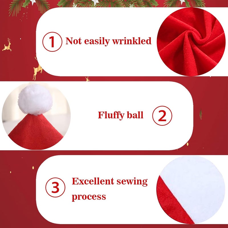 Kabcifea 12 Pieces Christmas Chair Covers Set Christmas Dining Chair Covers Santa Claus Hat Slipcover Christmas Red Gifts Seat Cover for Home Dinner Christmas Banquet Party - Image 5