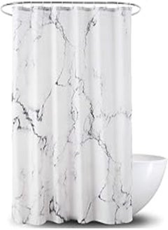 HOQIQEWR Shower Curtain, White Marble Shower Curtain Sets with Hooks,Modern Concise Marble Design,Bathroom Fantastic Decorations Waterproof Polyester Fabric Shower Curtain Sets for Bathtub(72 * 72 inch) 