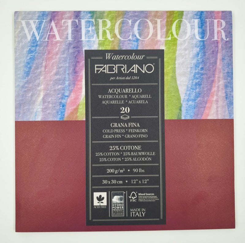 Fabriano Studio Watercolor Blocks CP 200 GSM 30 X 30 cm (20 Sheets) - Image 4