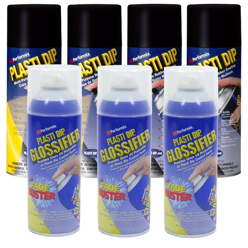 Plasti Dip حزمة - 7 قطع - مجموعة عجلات بلاستي ديب اللامعة - سوداء - Image 3