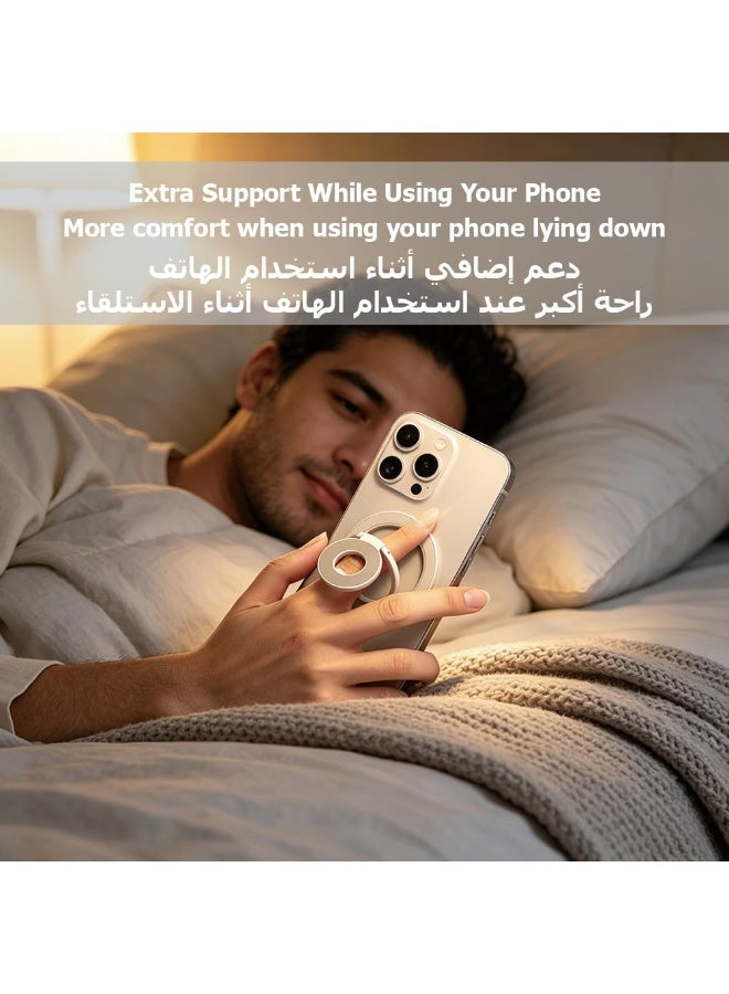 حامل هاتف مغناطيسي من سبيكة فاخرة – حامل مكتبي ثلاثي الطي، متوافق مع MagSafe، عالمي لجميع الهواتف الذكية، ذهبي - Image 3