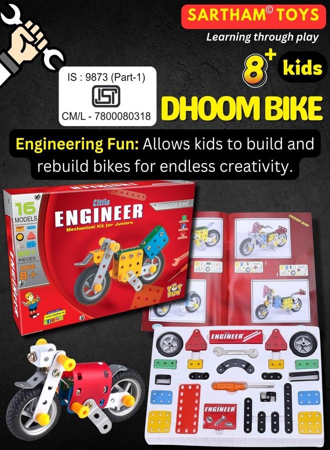 SARTHAM Dhoom Bike for Age 8+ Kids | Metal, Engineering and Construction Based Educational Toy for Kids | Puzzle and Assembling Toy for 8+ Year Old | Gift for 8+ Year Old boy | Multicolor - Image 4