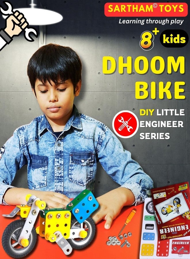 SARTHAM Dhoom Bike for Age 8+ Kids | Metal, Engineering and Construction Based Educational Toy for Kids | Puzzle and Assembling Toy for 8+ Year Old | Gift for 8+ Year Old boy | Multicolor - Image 2