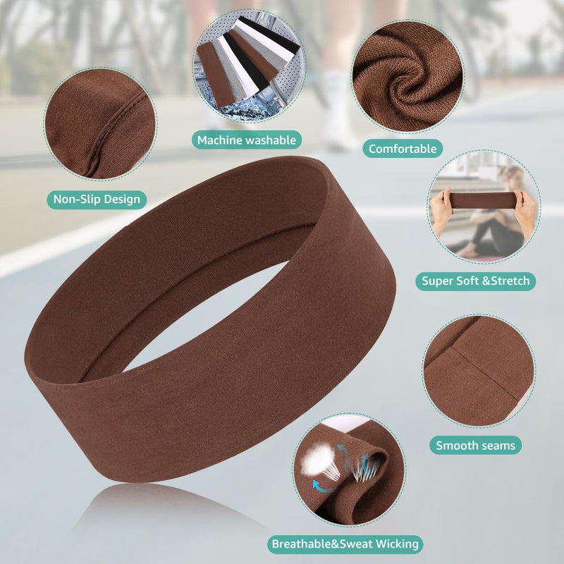Ztomine Headbands for Women Non Slip - Stylish Sports Hair Bands for Women's Hair - Soft Cotton Cloth Stretchy Headbands for Women for Yoga, Outdoor Exercise Running - Image 5