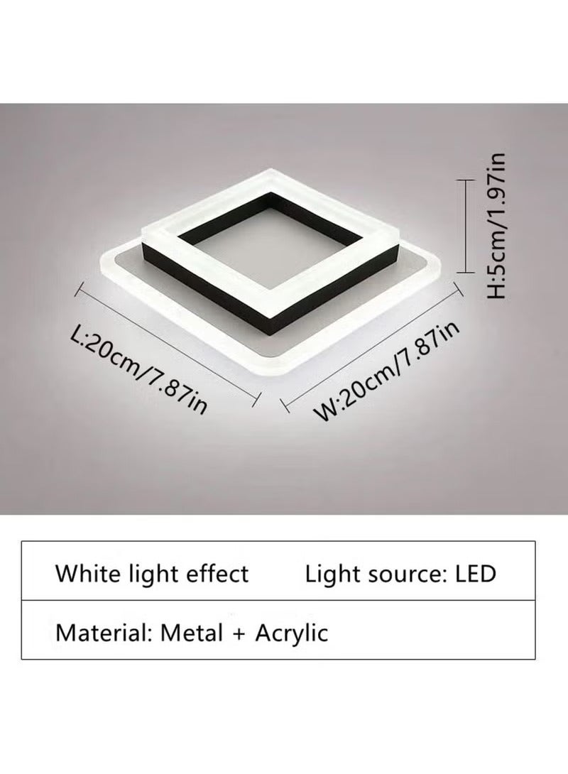 ضوء المدخل المربع، تركيبات إضاءة السقف LED الصغيرة الحديثة، 3 ألوان قابلة للتغيير من معدن الأكريليك LED مصباح السقف لغرفة المعيشة وغرفة النوم والمطبخ وأضواء الممر (3000K-6500K)  - Image 4