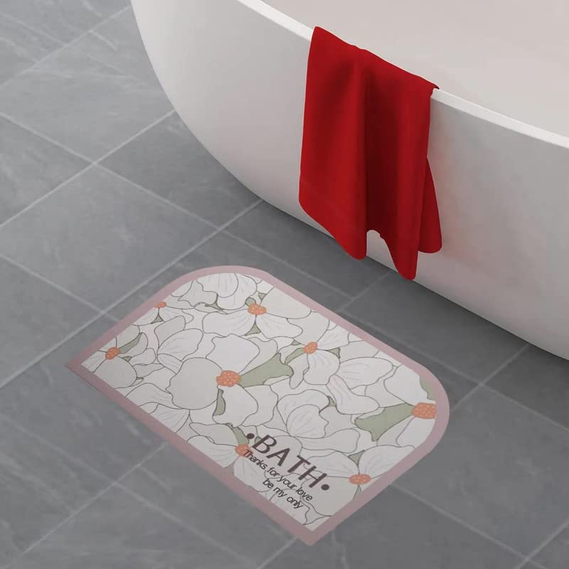 LYDL Silicone Bathroom Mat Diatomite AntiSlip Bath Mat Quick Drying Absorbent Floor Mat for Bedroom Kitchen Hallway Entryway Doormat NonSlip Cushion Bathroom Rugs 60 X 40 CM AbstractSemi Circle - Image 2