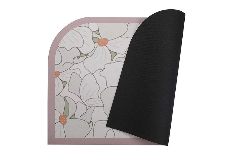 LYDL Silicone Bathroom Mat Diatomite AntiSlip Bath Mat Quick Drying Absorbent Floor Mat for Bedroom Kitchen Hallway Entryway Doormat NonSlip Cushion Bathroom Rugs 60 X 40 CM AbstractSemi Circle - Image 4