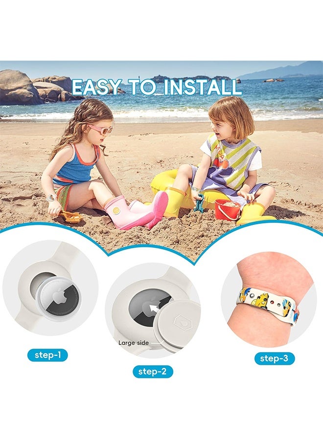 AirTag Bracelet for Kids Waterproof Cute Cartoon Air tag Holder for Kids with Soft Silicone Full Coverage Anti-Lost Hidden Airtag Wristband Accessories for Child(Astronaut) - Image 4