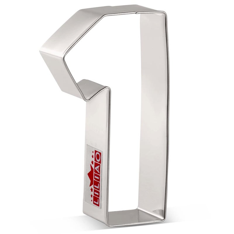 LILIAO Number 1 Cookie Fondant Biscuit Cutter for Birthday/Anniversary/Special Day - 2 x 3.6 inches - Stainless Steel - Image 1