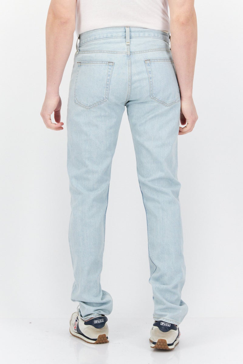 Rag & bone Men Classic Fit Mid Waist Washed Non-Stretchable Denim, Blue - Image 3