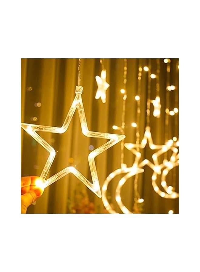 The Bros RAMADAN LIGHT Ramadan & EID Decoration Lights, Moon And Stars And Serial Lights, 3.5M Patio, Indoor, Outdoor, Garden, Home, Pathway, celebration with EU Plug 220v with Tail Plug(warm white)  - Image 2