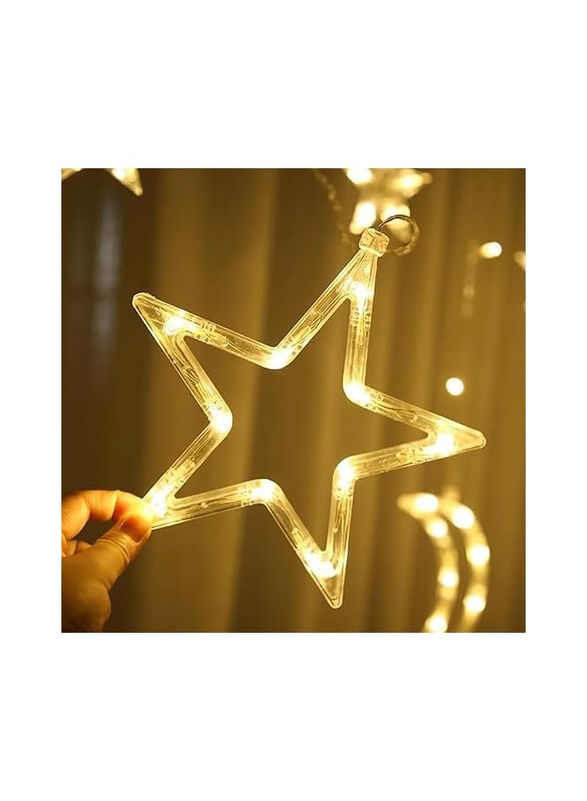 The Bros RAMADAN LIGHT Ramadan & EID Decoration Lights, Moon And Stars And Serial Lights, 3.5M Patio, Indoor, Outdoor, Garden, Home, Pathway, celebration with EU Plug 220v with Tail Plug(warm white)  - Image 3