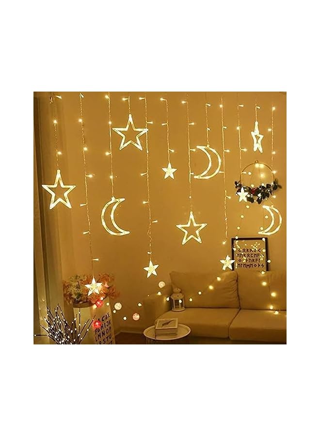 The Bros RAMADAN LIGHT Ramadan & EID Decoration Lights, Moon And Stars And Serial Lights, 3.5M Patio, Indoor, Outdoor, Garden, Home, Pathway, celebration with EU Plug 220v with Tail Plug(warm white)  - Image 4
