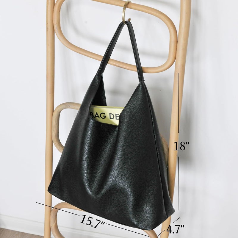 Women's Soft PU Leather Bucket Bag with Magnetic Closure and Velvet Lining - Image 3