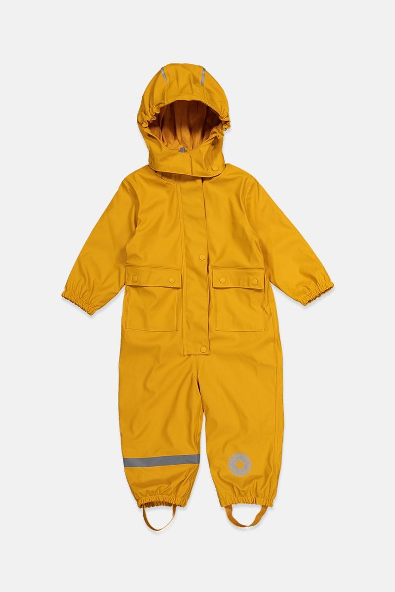 Tchibo بدلة رومبر طويلة الأكمام بسحاب كامل للأطفال، ذهبية - Image 3