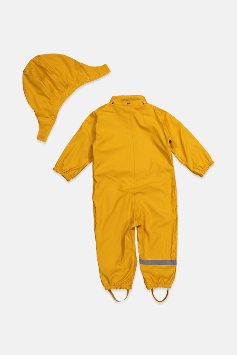 Tchibo بدلة رومبر طويلة الأكمام بسحاب كامل للأطفال، ذهبية - Image 2