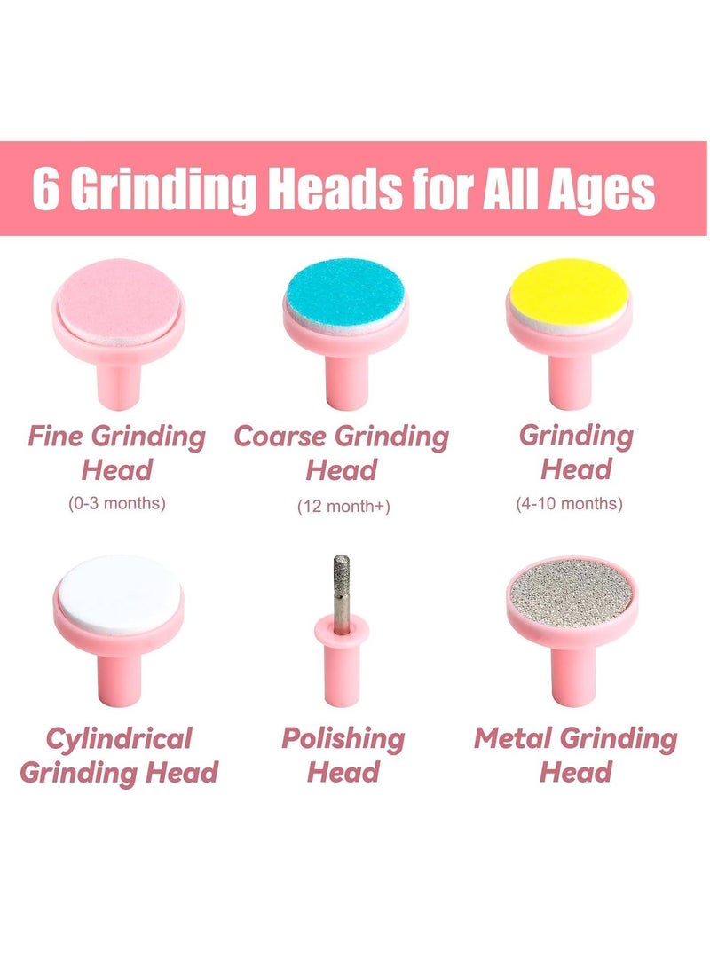 لاكي نوف Baby Nail Trimmer Electric Baby Nail File, 15 in 1 Nail Knife File Buffer Kit, مع غطاء الغبار أدى الضوء, مناسبة للأطفال حديثي الولادة, الرضع, الأطفال الصغار, أظافر أصابع القدم الكبار, الوردي - Image 5