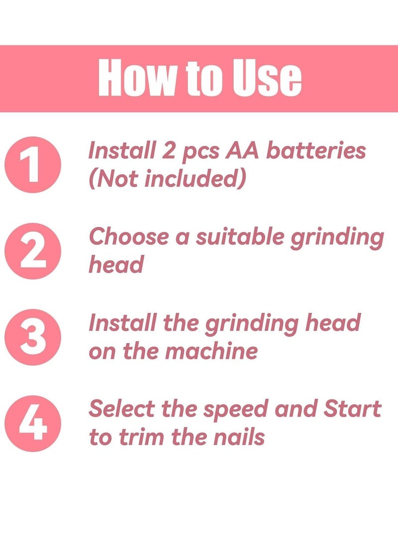 لاكي نوف Baby Nail Trimmer Electric Baby Nail File, 15 in 1 Nail Knife File Buffer Kit, مع غطاء الغبار أدى الضوء, مناسبة للأطفال حديثي الولادة, الرضع, الأطفال الصغار, أظافر أصابع القدم الكبار, الوردي - Image 4