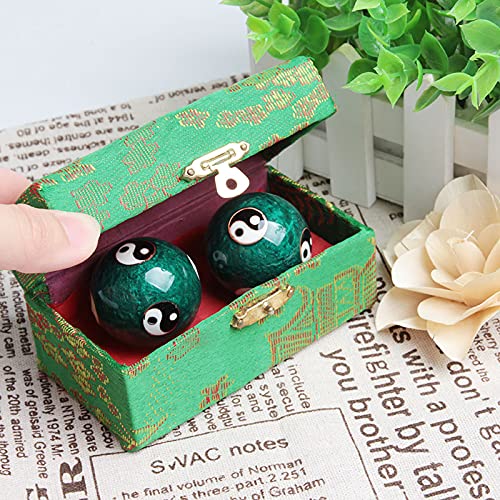Acxico 2Pcs Chinese Health Exercise Stress Baoding Balls Relaxation Therapy YIN YANG - Image 5