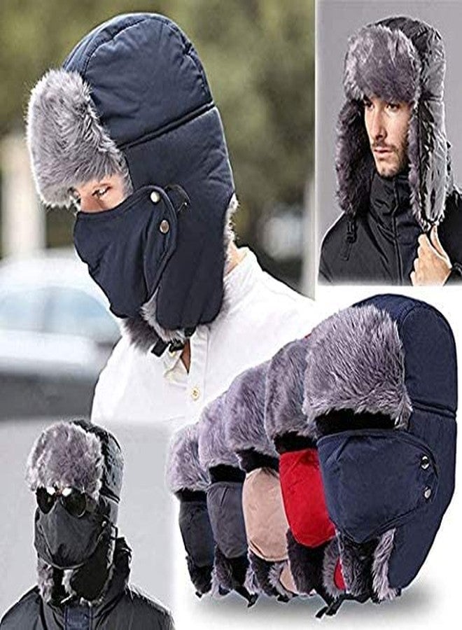Zeki Beanie Russian Warm Woolen Winter Cap with mask Soft Snow Cap for Men and Women (Khaki) - Image 4