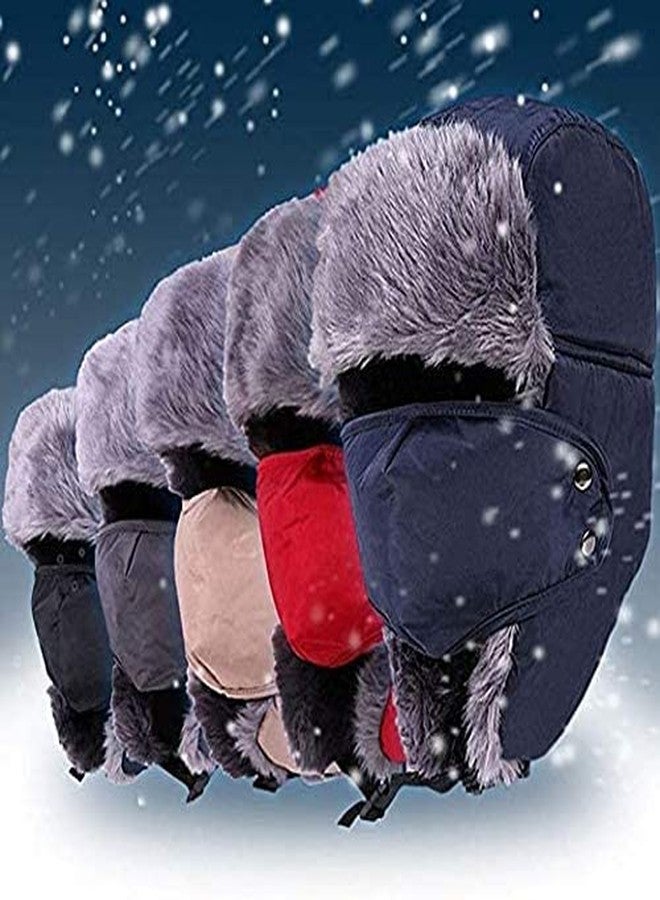 Zeki Beanie Russian Warm Woolen Winter Cap with mask Soft Snow Cap for Men and Women (Khaki) - Image 3