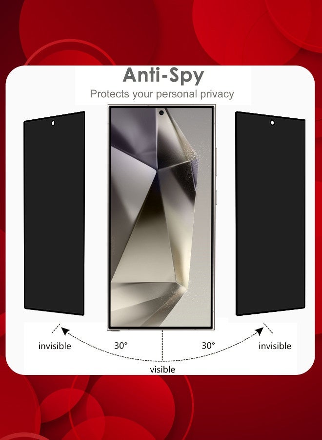 DUSALA [Samsung Galaxy S24 Ultra] 3 Pack Privacy Screen Protector 9H Full Coverage Screen Tempered Glass Anti-Spy Bubble Free Case Friendly Screen Protector - Image 5