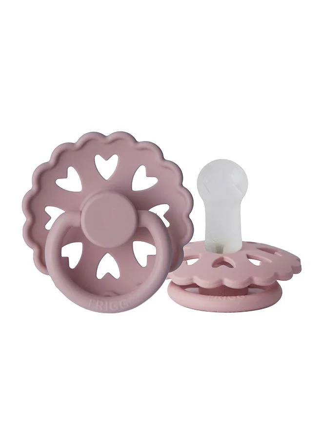 FRIGG Pack Of 2 Fairytale Silicone Baby Pacifier 6-18M, Twilight Mauve/Primrose - Size 2